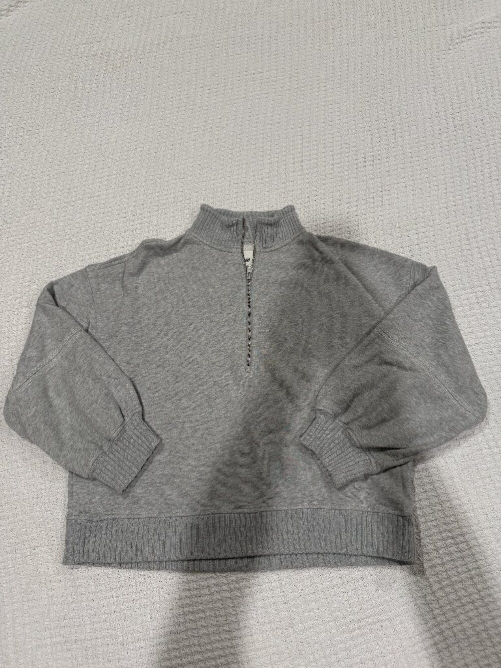 Aerie size L mock neck 1/4 zip grey slouchy sweater sweatshirt